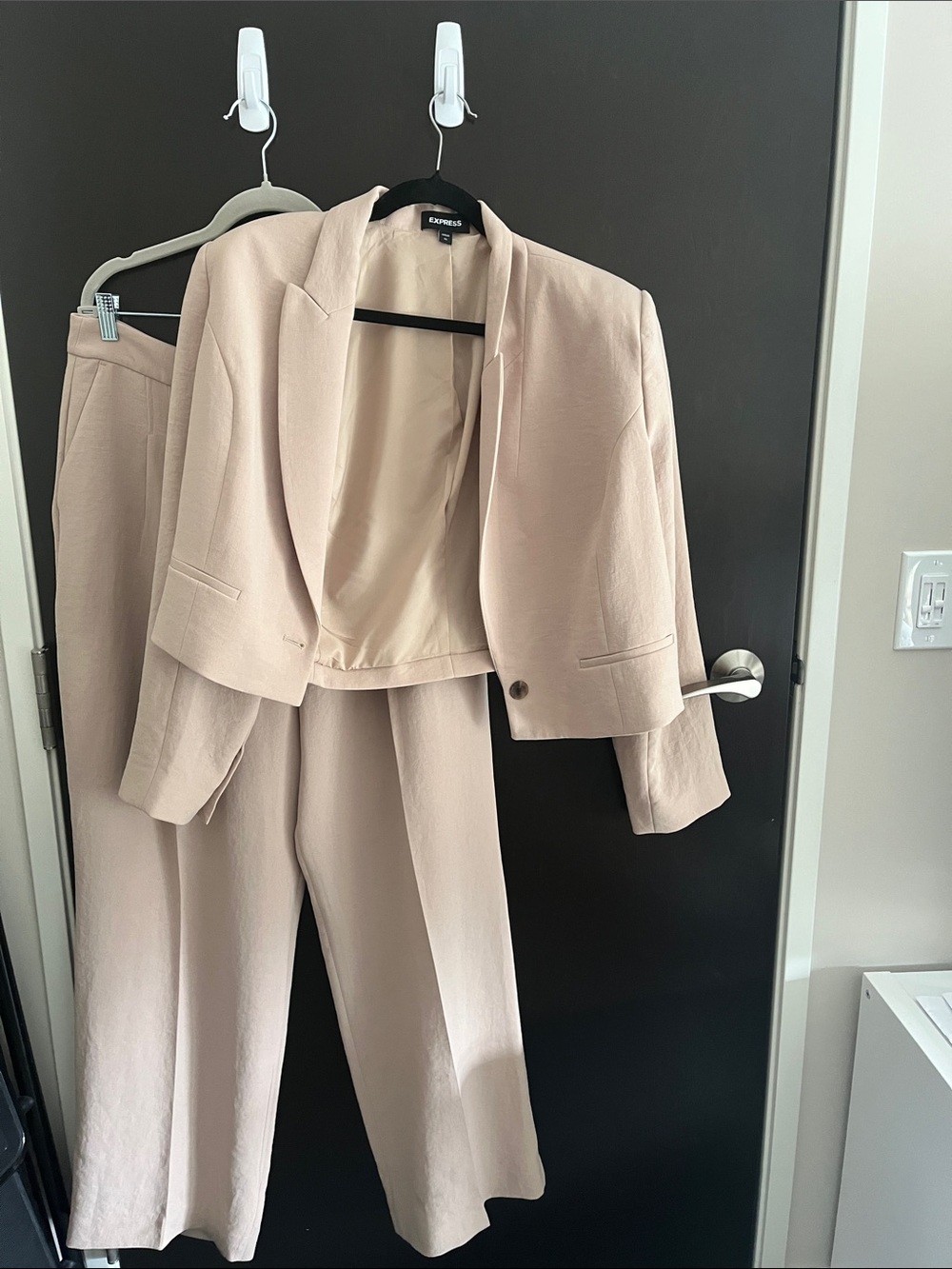 Express Women's Blush Beige Pantsuit Two-Piece Set